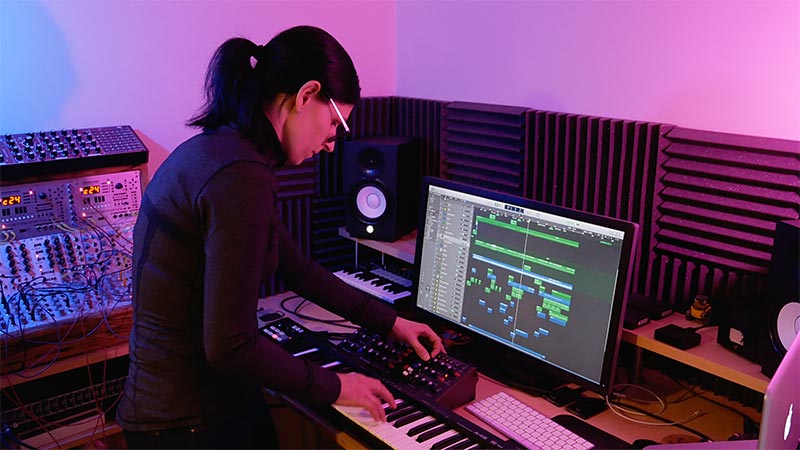 Nina in the studio